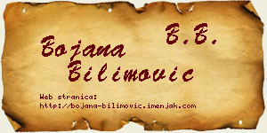 Bojana Bilimović vizit kartica